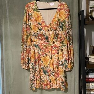 Pink Lily Radiant Glow Tropical Cut out Dress